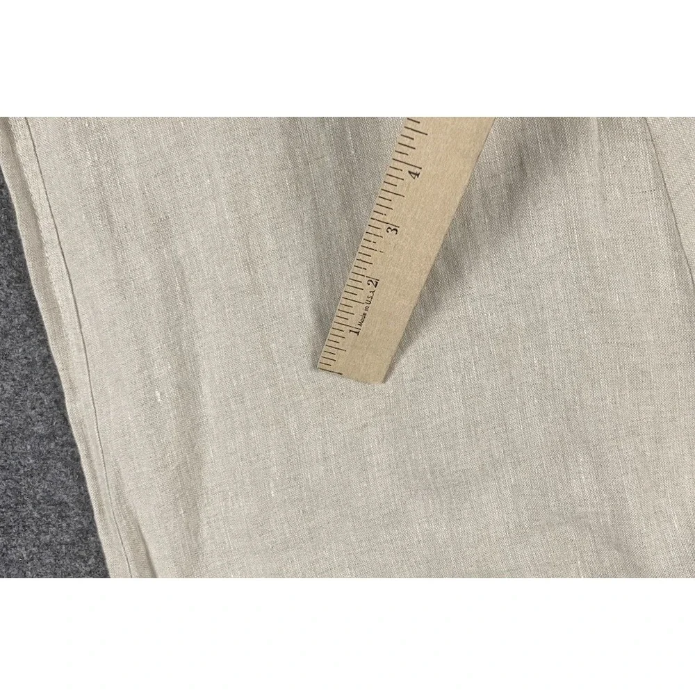 Club Room Luxury 100% Linen Pants Mens Large Natural Khaki Drawstring